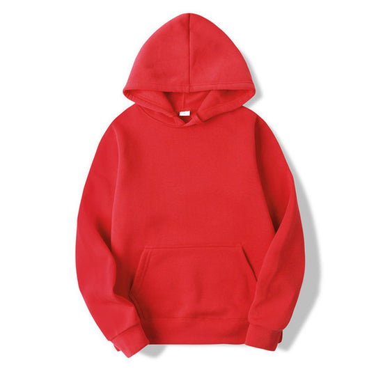 Unisex schlichter Kapuzenpullover mit Kängurutasche, gerippten Bündchen und relaxed Fit EB