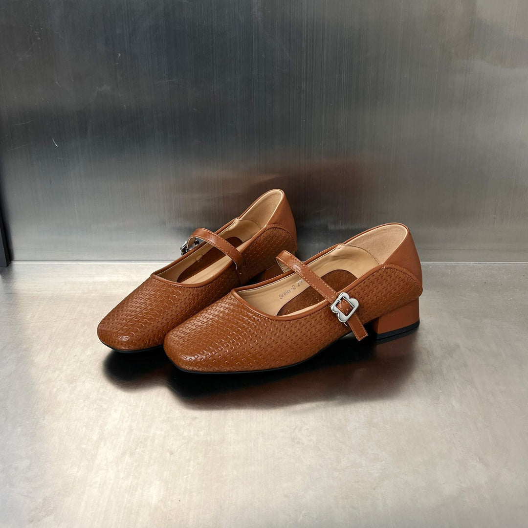 Damen Elegante Schnürschuhe mit modischer Riemenverzierung und bequemer Blockabsatz EB
