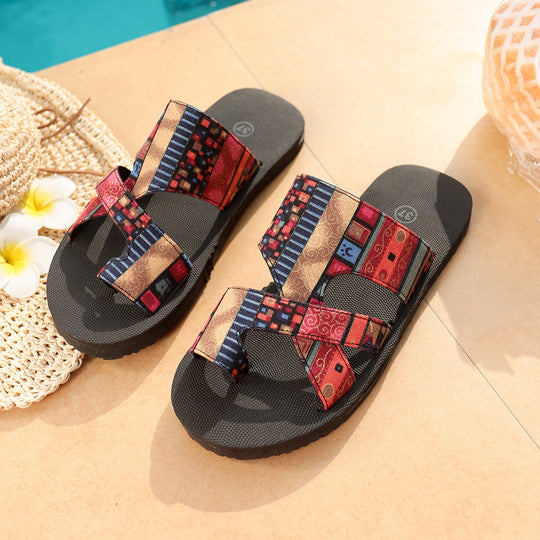 Damen Bequeme Freizeit-Sandalen mit modischen Überkreuzriemen und rutschfester Sohle EB