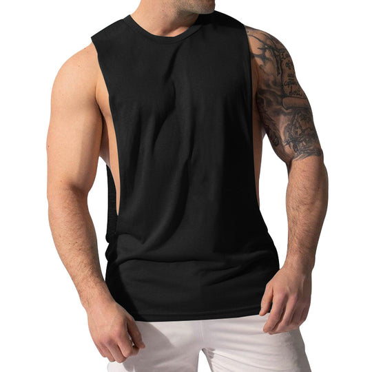 Herren nan Muskelshirt mit extra tiefen Armöffnungen und atmungsaktivem Baumwollmix EB
