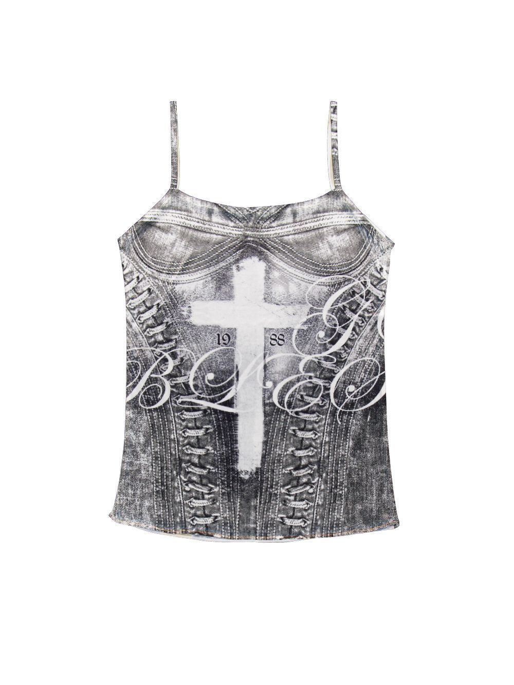 Damen Camisole-Top mit grafischem Druck und verführerischem Schnitt EB