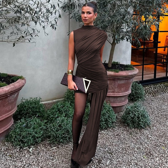 Damen Cocktailkleid mit asymmetrischem Schnitt und raffinierten Drapierungen EB
