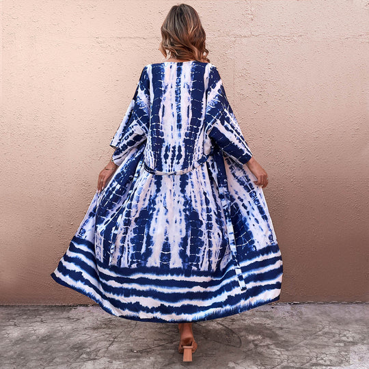 Damen Wickel-Kimono-Überwurf mit praktischem Bindegürtel EB