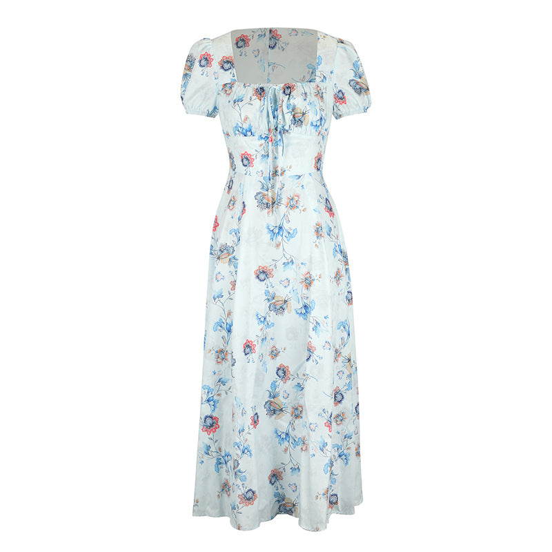 Damen Maxikleid mit raffiniertem Blumenprint und taillierter Silhouette EB