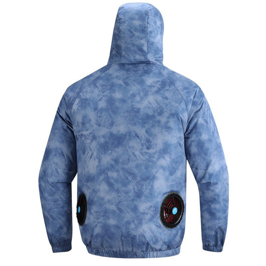 Herren nan leichte winddichte Sommerjacke mit abnehmbaren USB-Lüftern und atmungsaktivem Funktionsmaterial R&B