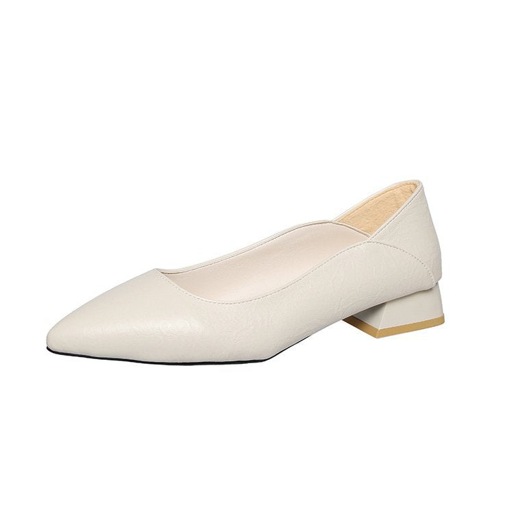 Damen elegante Ballerinas mit stabilem Blockabsatz EB