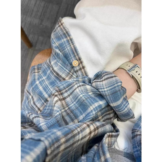 Damen lässige Karottenjeans mit weitem Bein und Oversized-Hemd EB