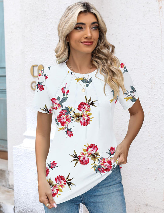 EB | Plissee-T-Shirt mit Rundhalsausschnitt