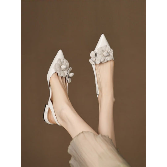 Damen Slingback Ballerinas mit floralem Dekor EB