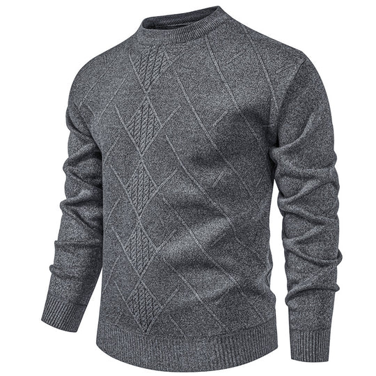 Herren Strickpullover mit modernem Rautenmuster EB