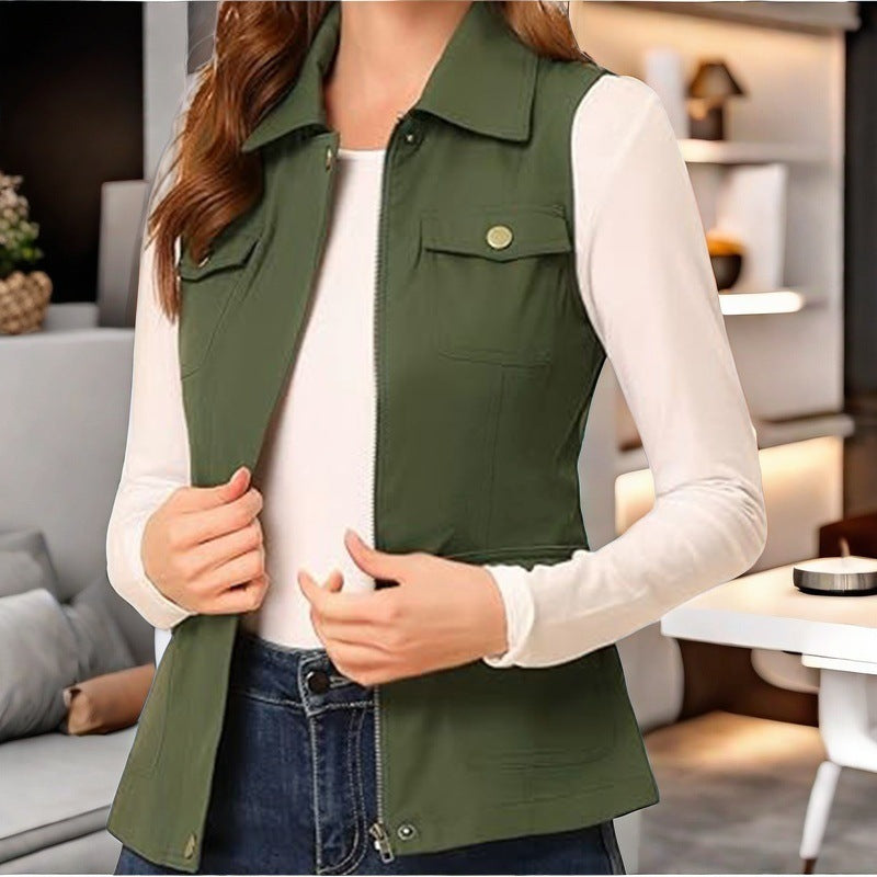 Damen Outdoor-Style Steppweste mit praktischen Taschen EB