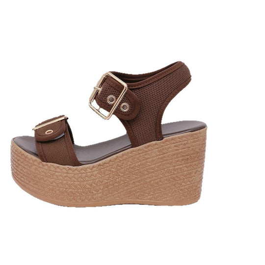 Damen Wedge-Sandalen mit verstellbaren Schnallen und rutschfester Sohle EB