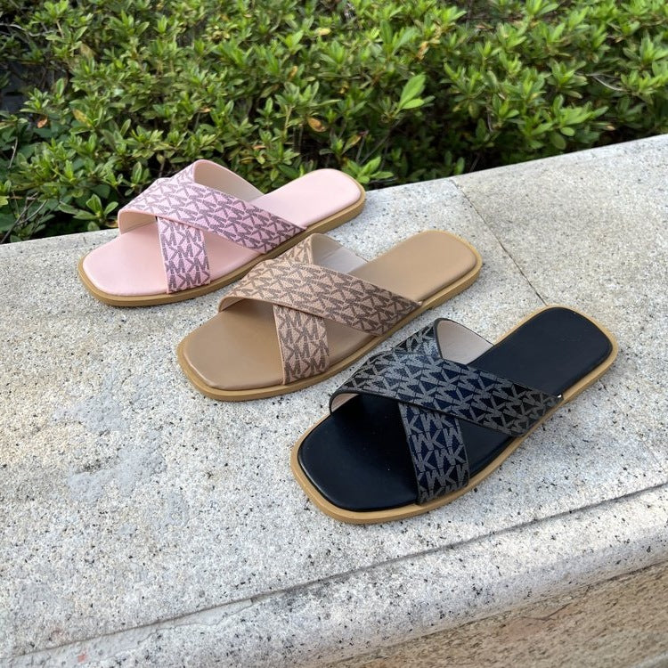 Damen lässige Riemchen-Sandalen mit modischem Dekor EB