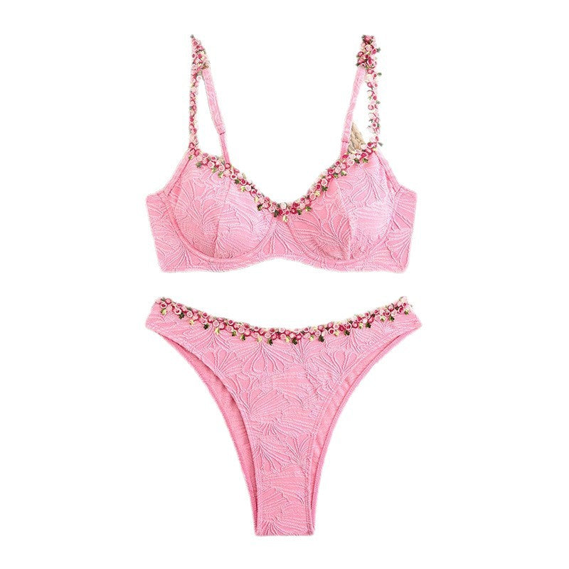Damen Bikini-Set mit floralen Applikationen EB