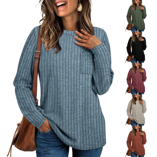 Damen lässiges Langarmshirt mit Streifen EB