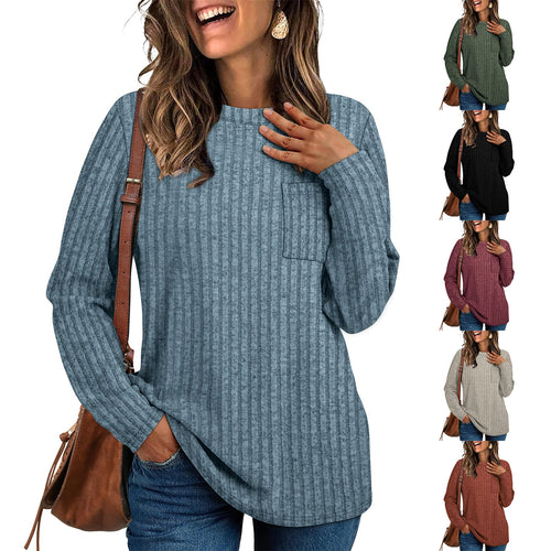 Damen lässiges Langarmshirt mit Streifen EB
