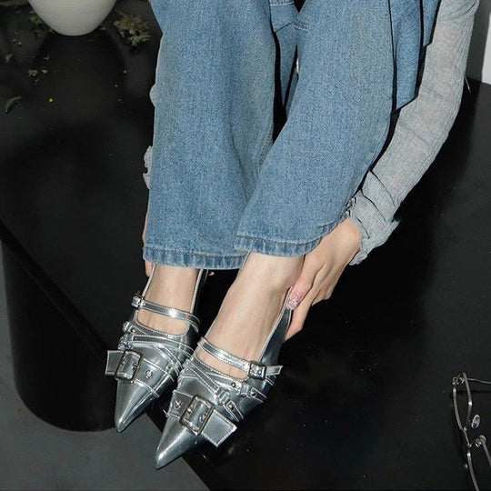 Damen elegante Sling-Pumps mit modischer Schnallenverzierung EB