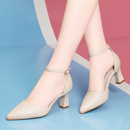 Damen elegante Slingback-Pumps mit modischem Blockabsatz EB