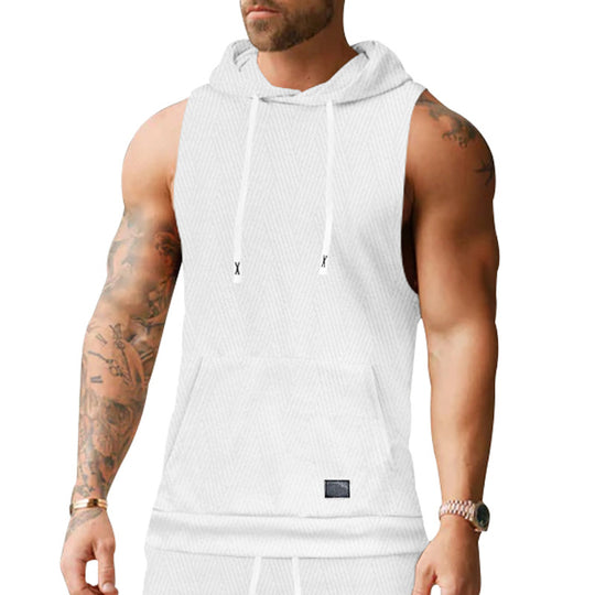 Unisex ärmelloses Kapuzenshirt mit Struktur EB