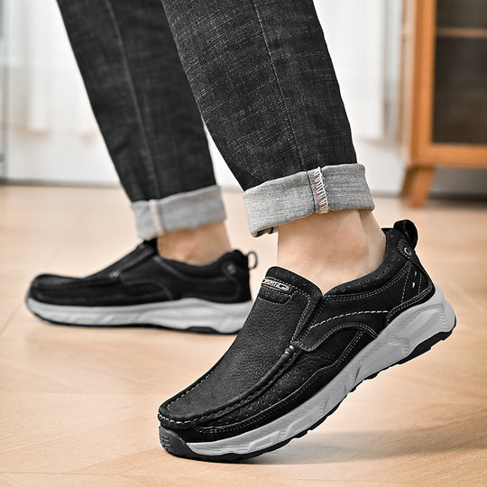 Damen Komfortable Leder Slipper mit atmungsaktiven Perforationen EB