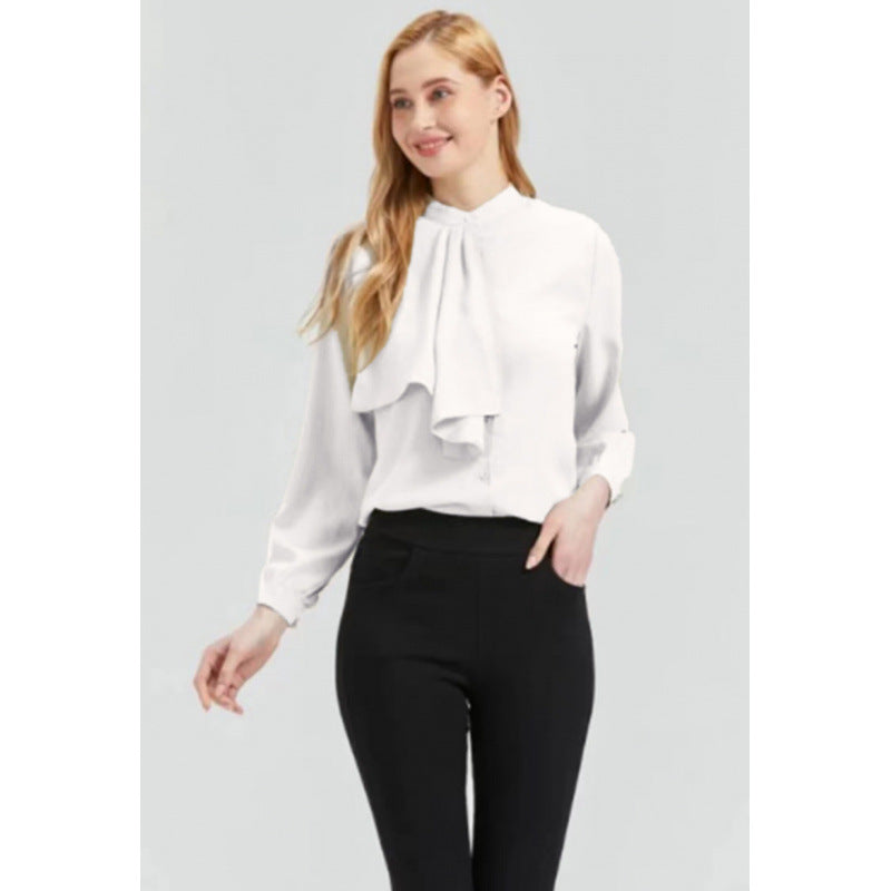 Damen Bluse mit eleganter Rüschendetails und Kragen EB