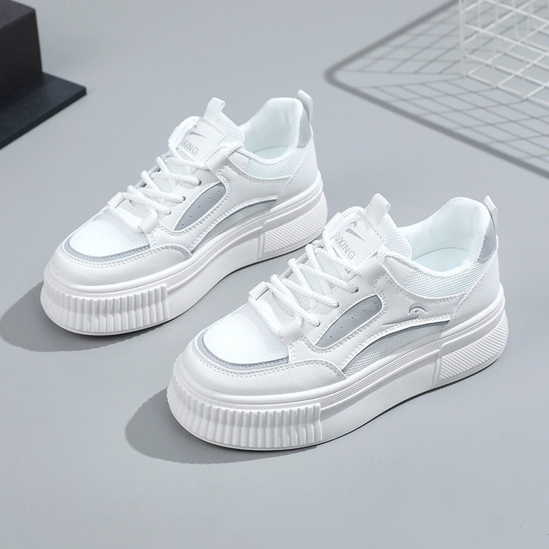 Damen modische Plateausneaker mit atmungsaktiver Oberflächenstruktur EB