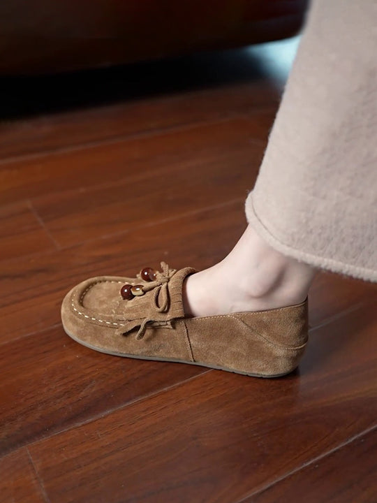 Damen Mokassins mit kreativem Schnürdetail und bequemer Sohle EB