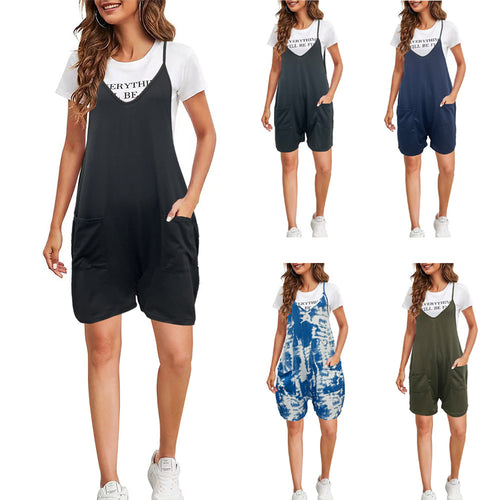 Damen trendiger Latzanzug mit praktischen Taschen EB