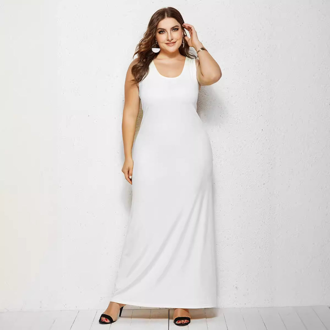 Damen figurbetontes Maxikleid mit klassischen Details EB