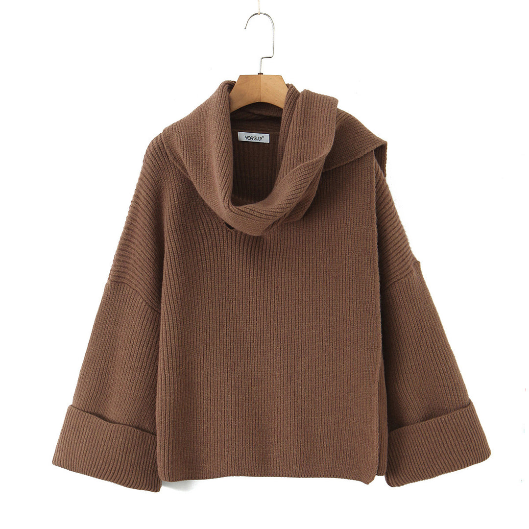 Damen Grobstrickpullover mit schickem Cowl-Neck EB