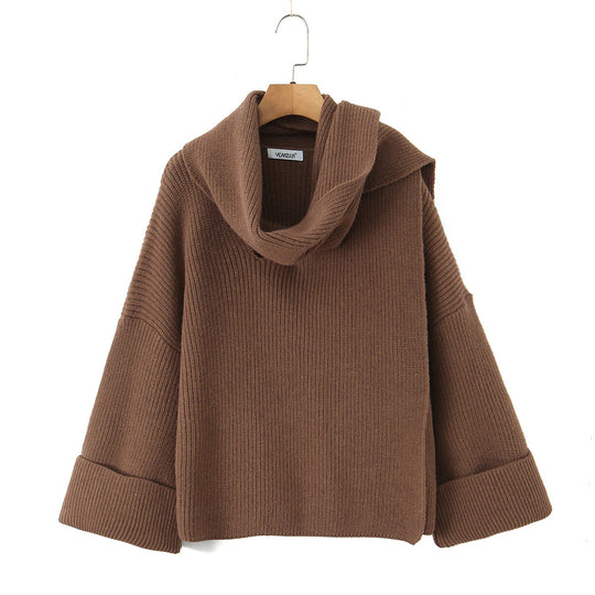 Damen Grobstrickpullover mit schickem Cowl-Neck EB