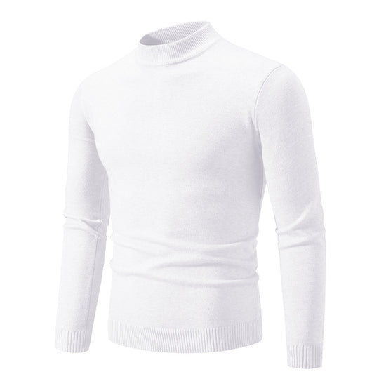 Herren Feinstrickpullover mit hohem Kragen und elastischen Bündchen EB