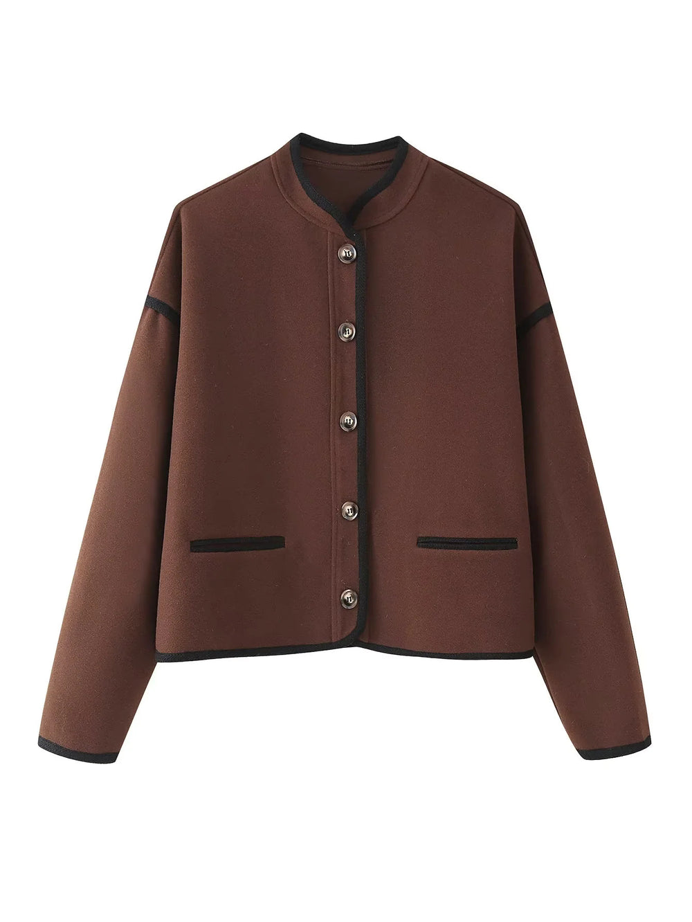 Damen elegante Übergangsjacke mit dekorativen Knöpfen EB