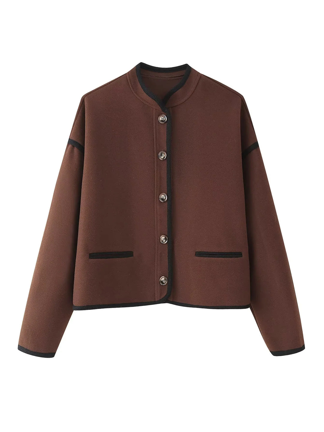 Damen elegante Übergangsjacke mit dekorativen Knöpfen EB