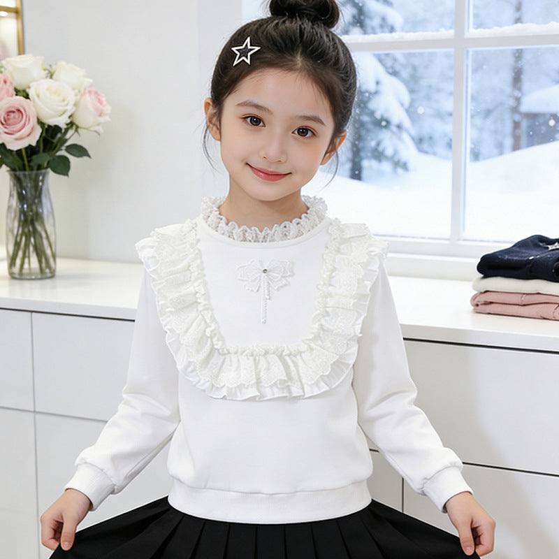 Mädchen Sweatshirt mit Rüschendetails EB