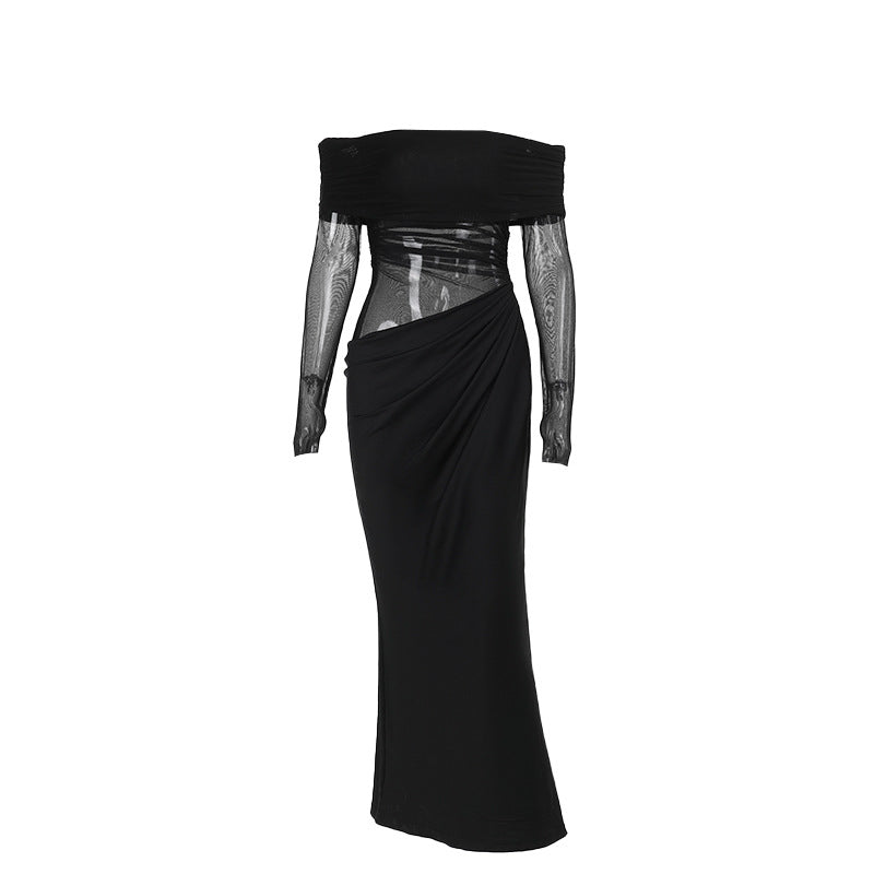 Damen Off-Shoulder Wickelkleid mit Rüschendetails EB