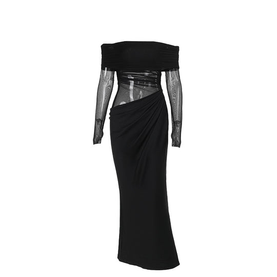 Damen Off-Shoulder Wickelkleid mit Rüschendetails EB