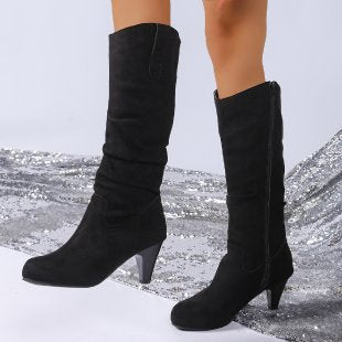 Damen elegante Overknee-Stiefel mit hohem Absatz EB