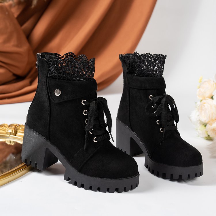 Damen Hochformat Stiefeletten mit eleganter Spitze und rutschfester Sohle EB