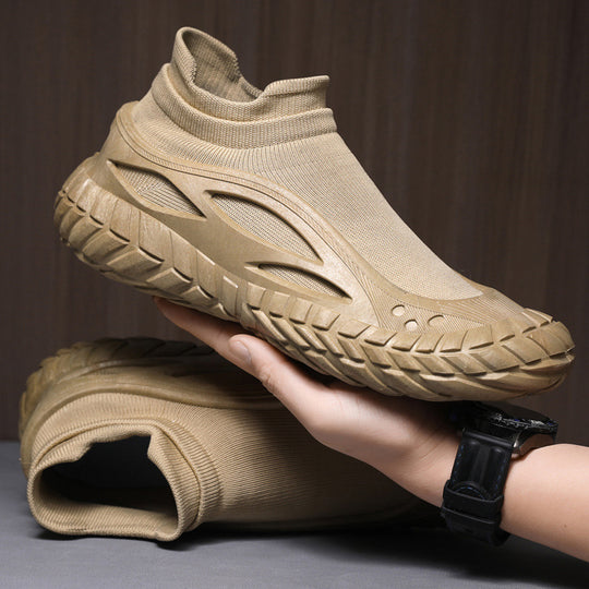 Damen Sportliche High-Top Sneaker mit atmungsaktivem Strickmaterial EB