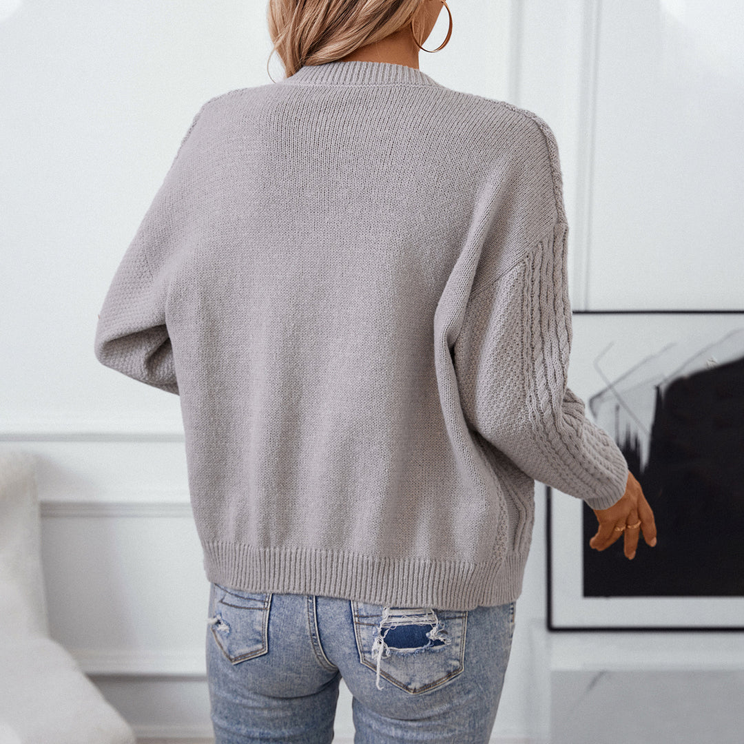 Damen Strickjacke mit dekorativer Struktur und Knöpfen EB