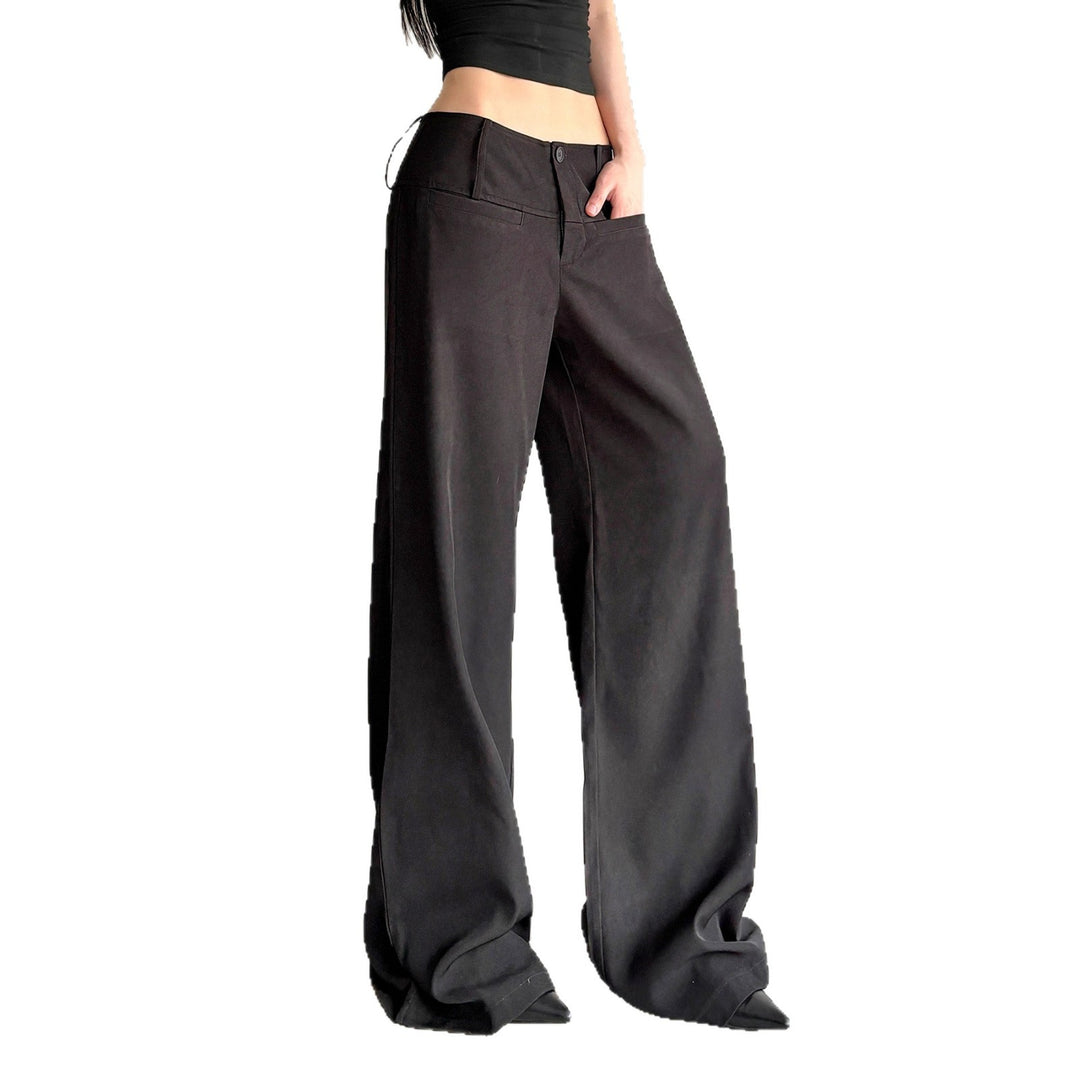 Damen Weite Flared-Hose mit hohem Bund und seitlichen Taschen EB