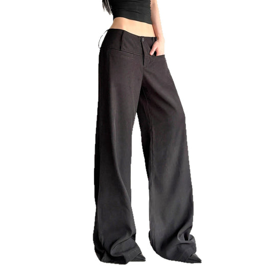 Damen Weite Flared-Hose mit hohem Bund und seitlichen Taschen EB