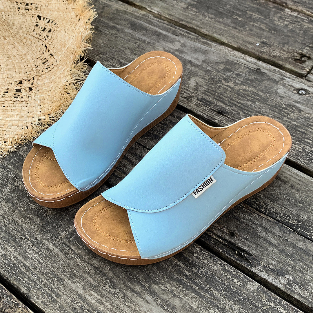 Damen  Slip-On Keil-Mules mit ergonomischem Memory-Fußbett und leicht profilierter Laufsohle EB