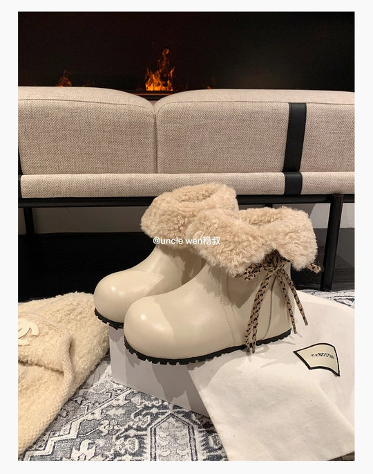 Damen Winterstiefel mit kuscheligem Innenfutter und modischer Schnürung EB