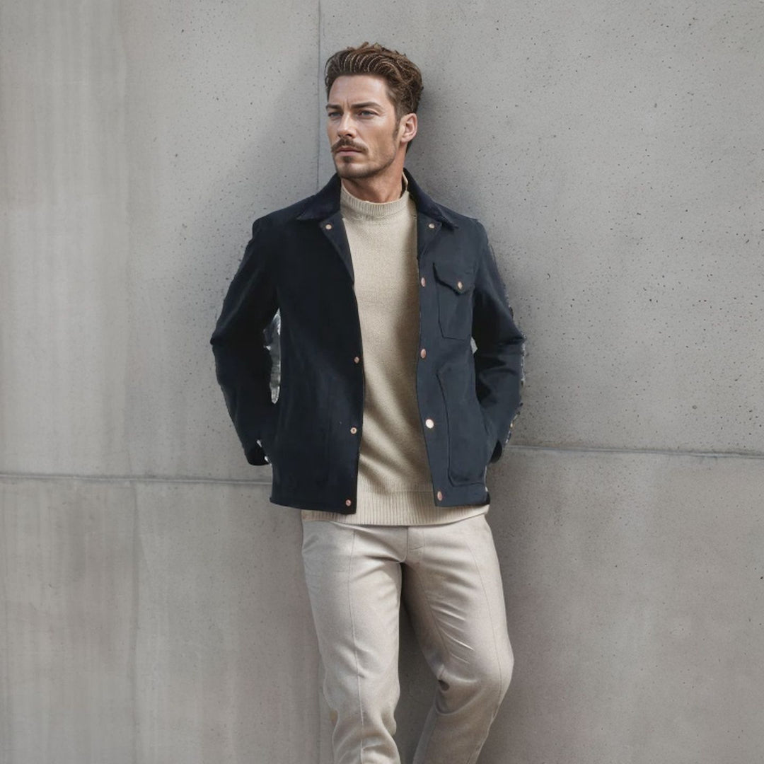 Herren zeitlose Jacke mit strukturiertem Design EB