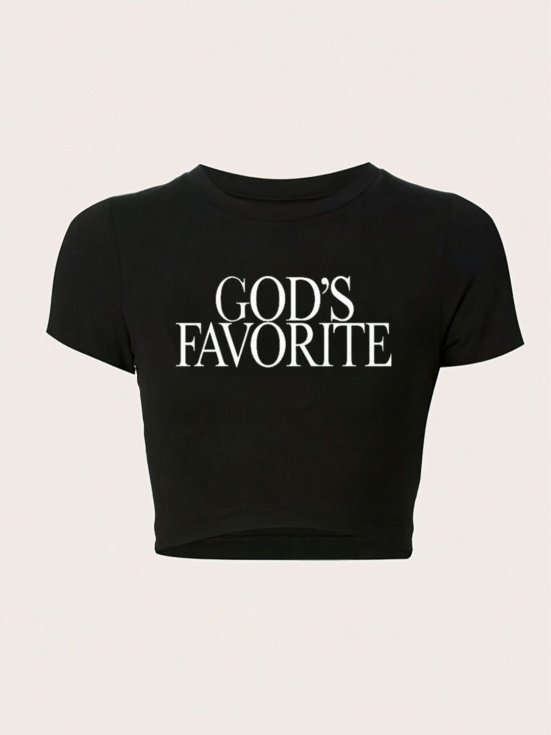 Damen figurbetontes Kurzarm-T-Shirt mit verspieltem Aufdruck EB