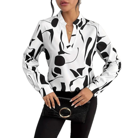 Damen High Fashion Bluse mit modernem Muster EB