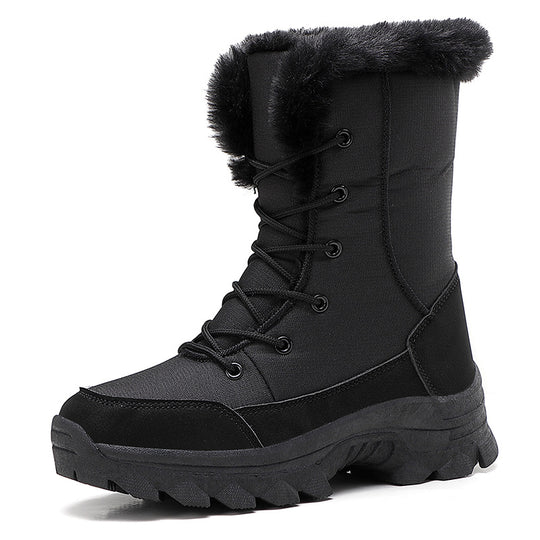 Damen Gefütterte Winterstiefel mit rutschfester Sohle und modischem Kunstfell EB