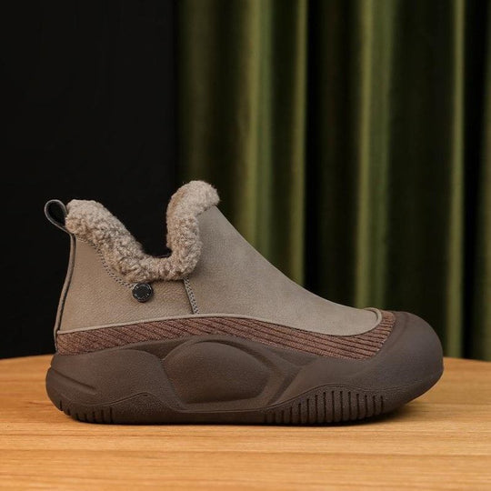 Damen warme Clogs mit komfortabler Fleece-Innensohle und robustem Profil EB